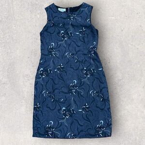 Tommy Bahama Womens Gray Tropical Print Silk Front Dress Size 2 Sheath Lined